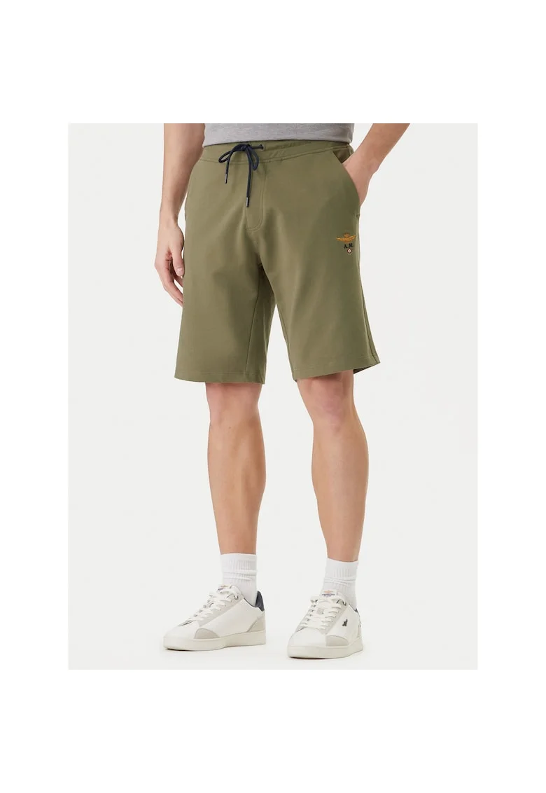 Pantaloni sport barbati,  bumbac, verde , 94% bumbac, 6% elastan