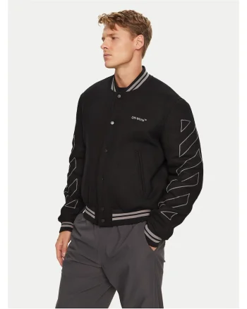 Geaca bomber Barbati,  68% bumbac, 32% lana, negru,