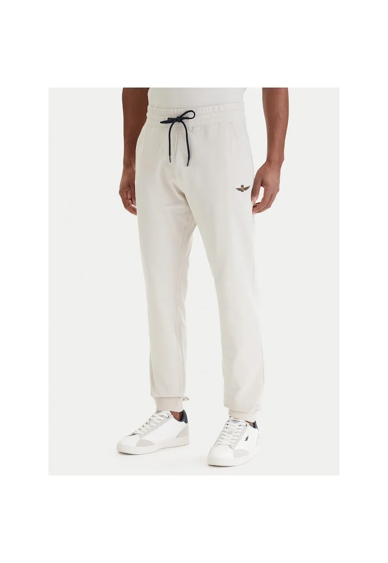 Pantaloni sport barbati,  bumbac, bej, 94% bumbac, 6% elastan