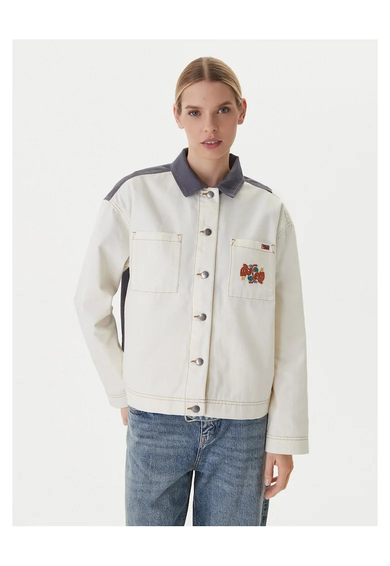 Geaca de blugi  60% bumbac, 40% poliester, INTL, Ecru