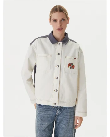 Geaca de blugi  60% bumbac, 40% poliester, INTL, Ecru