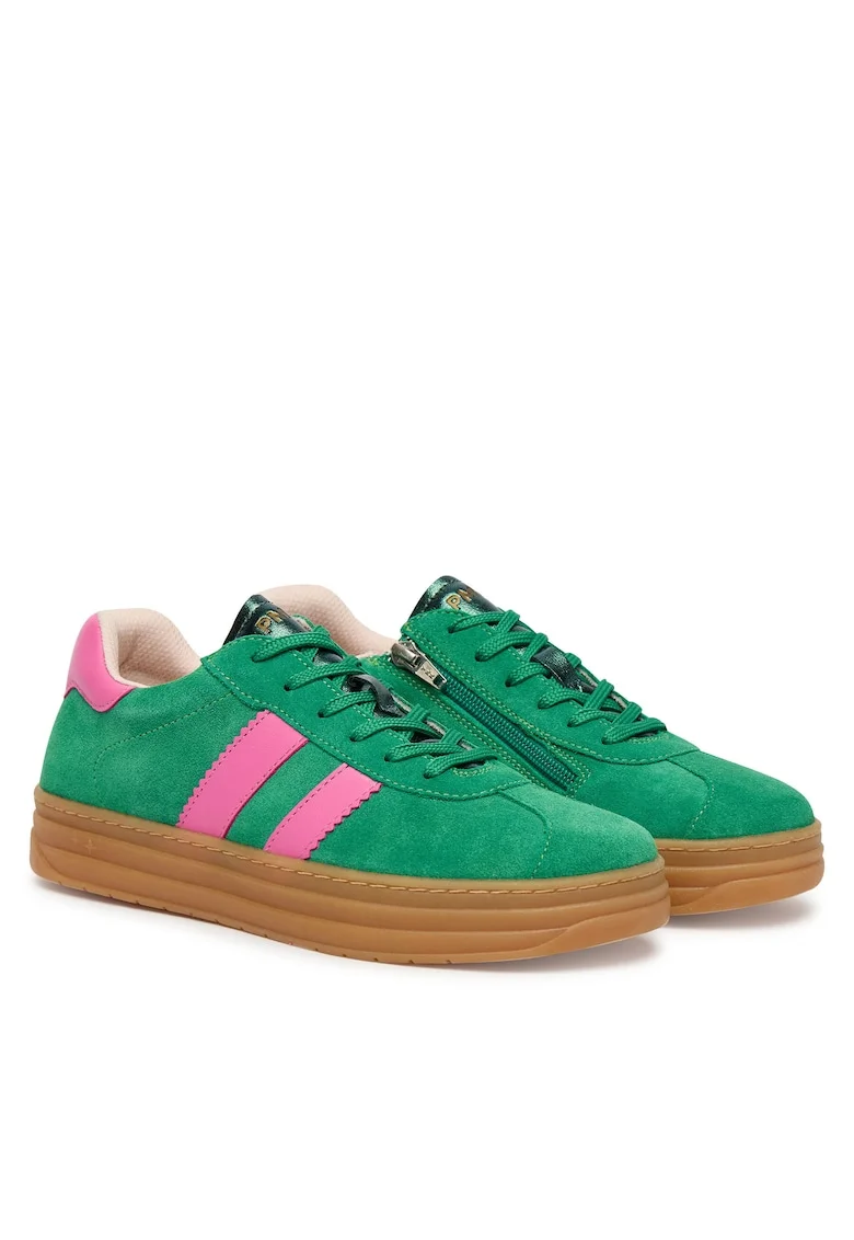 Pantofi sport copii,  piele naturala, verde,