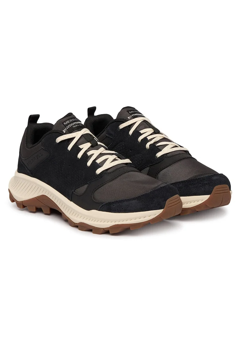Pantofi trekking barbati,  piele naturala, negru maro
