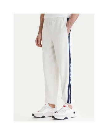 Pantaloni sport barbati,  poliester, alb, 97% poliester, 3% elastan