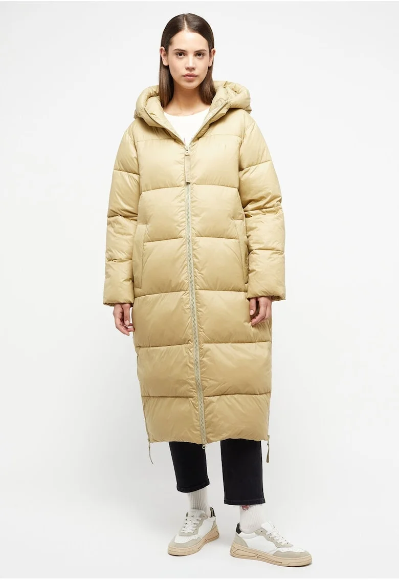 Jacheta Dama,  Heidi Puffer Coat, Regular Fit, Design Clasic, Maneci Lungi, Fermoar, Bej, Bej