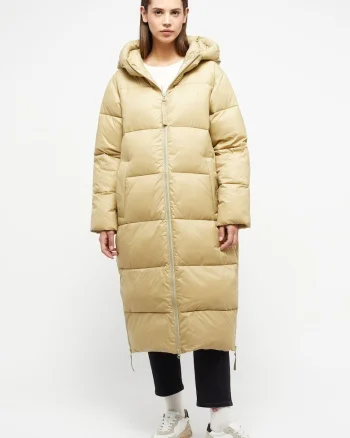 Jacheta Dama,  Heidi Puffer Coat, Regular Fit, Design Clasic, Maneci Lungi, Fermoar, Bej, Bej