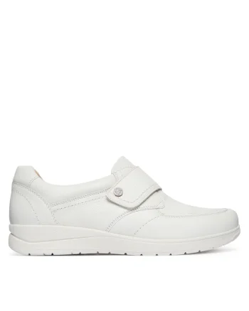 Pantofi sport dama,  piele naturala, bej, sistem inchidere Velcro