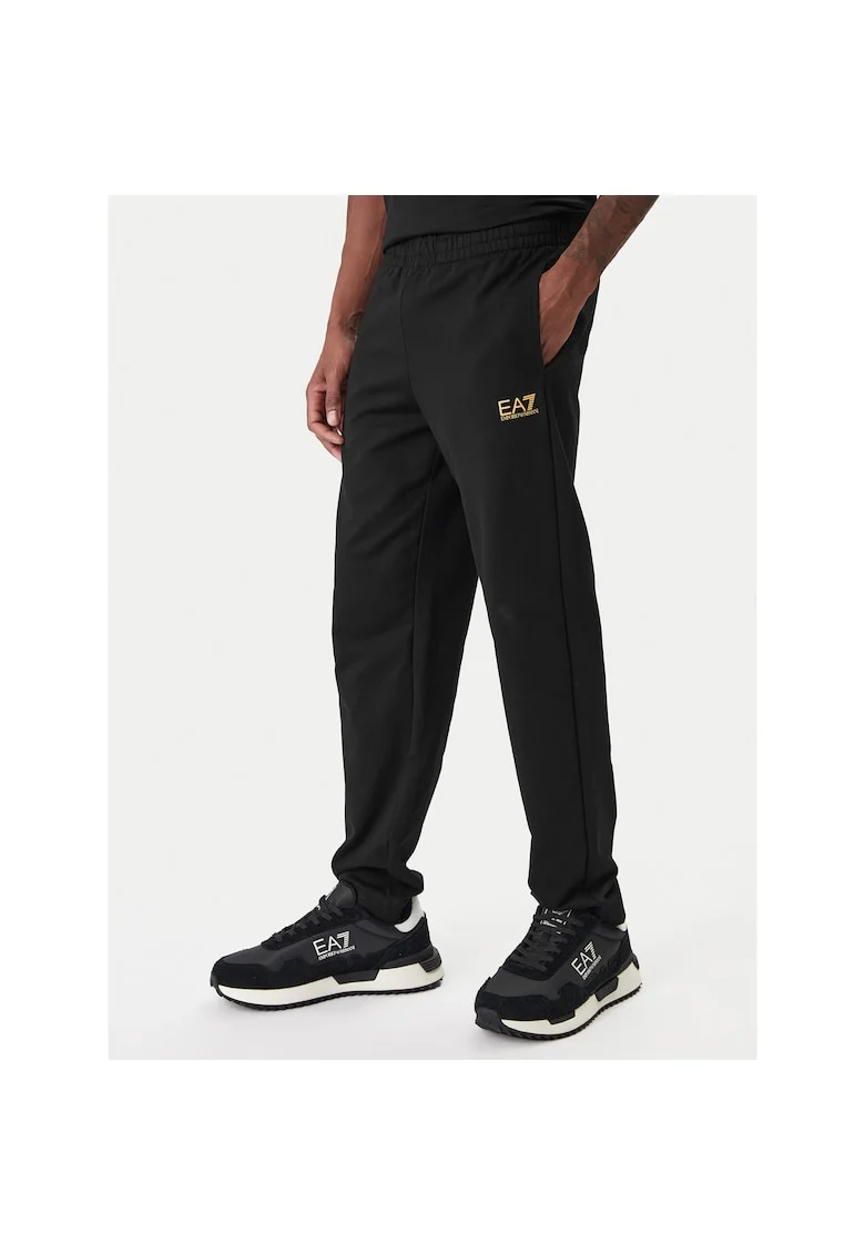 Pantaloni trening barbati,  din bumbac, negru