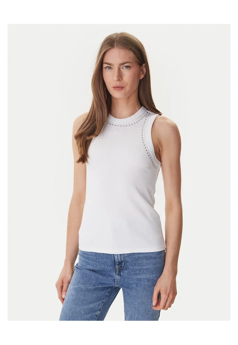 Top Femei,  slim fit, alb