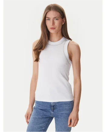 Top Femei,  slim fit, alb