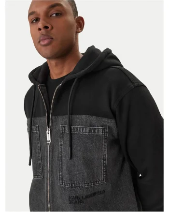 Geaca de blugi Barbati,  50% bumbac, 50% bumbac organic, Gri