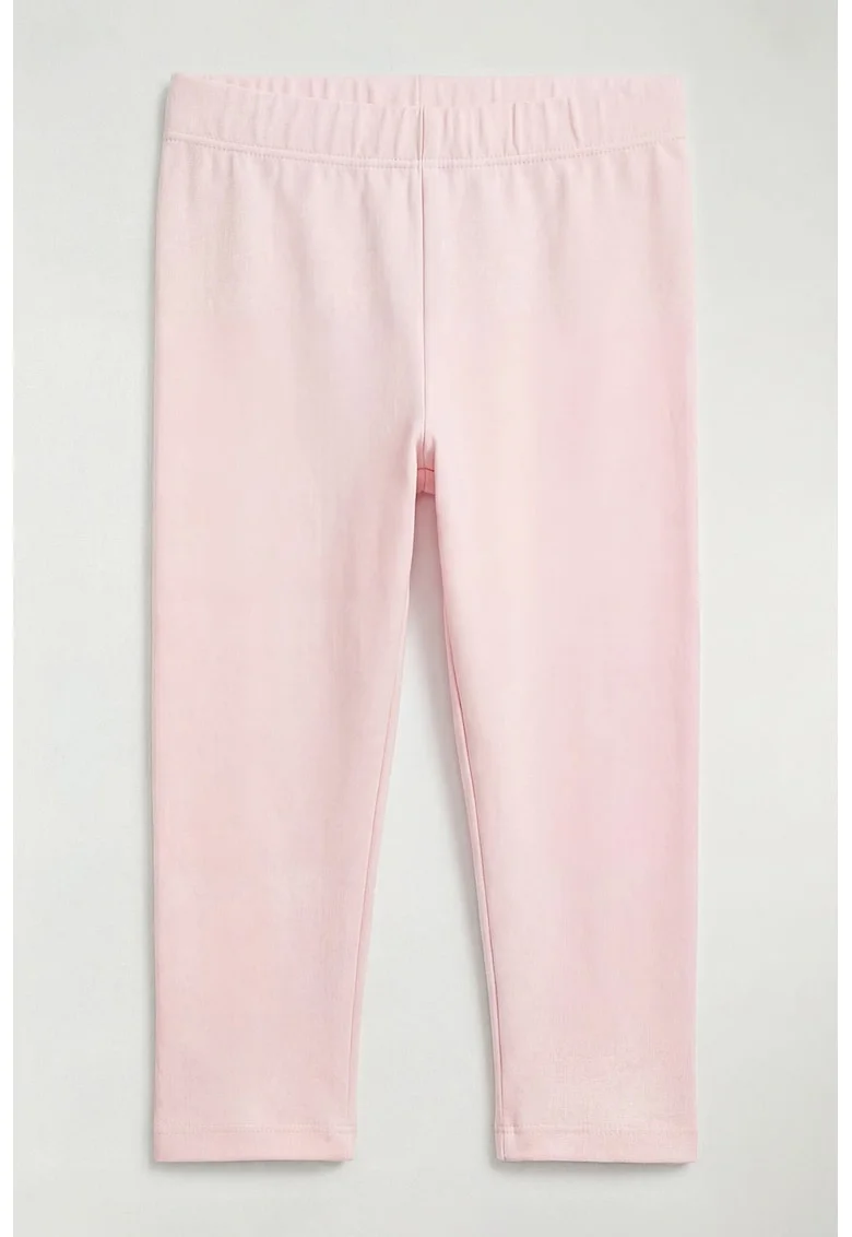 Colanti din amestec de bumbac cu model uni, Roz