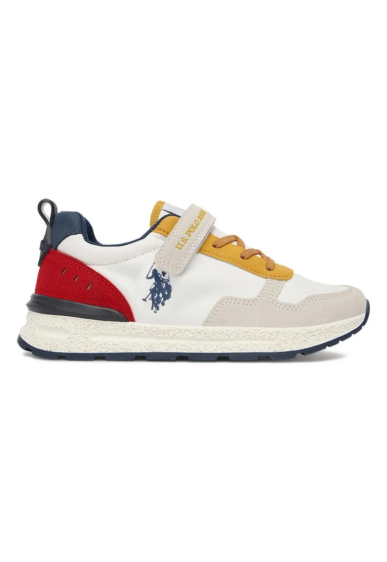 Adidasi Baieti, U S Polo Assn, material textil, Alb