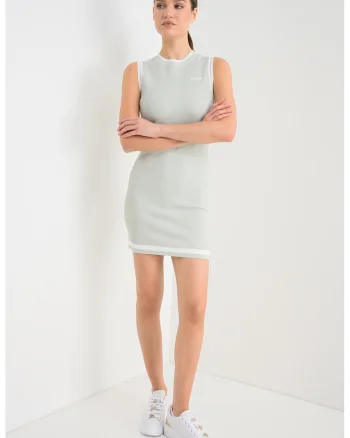 Rochie mini cambrata fara maneci, Verde pal