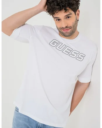 Tricou cu logo si decolteu la baza gatului pentru fitness, Alb optic/Gri inchis