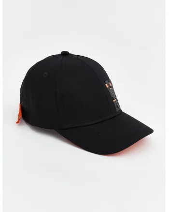 Sapca baseball cu imprimeu text, Negru
