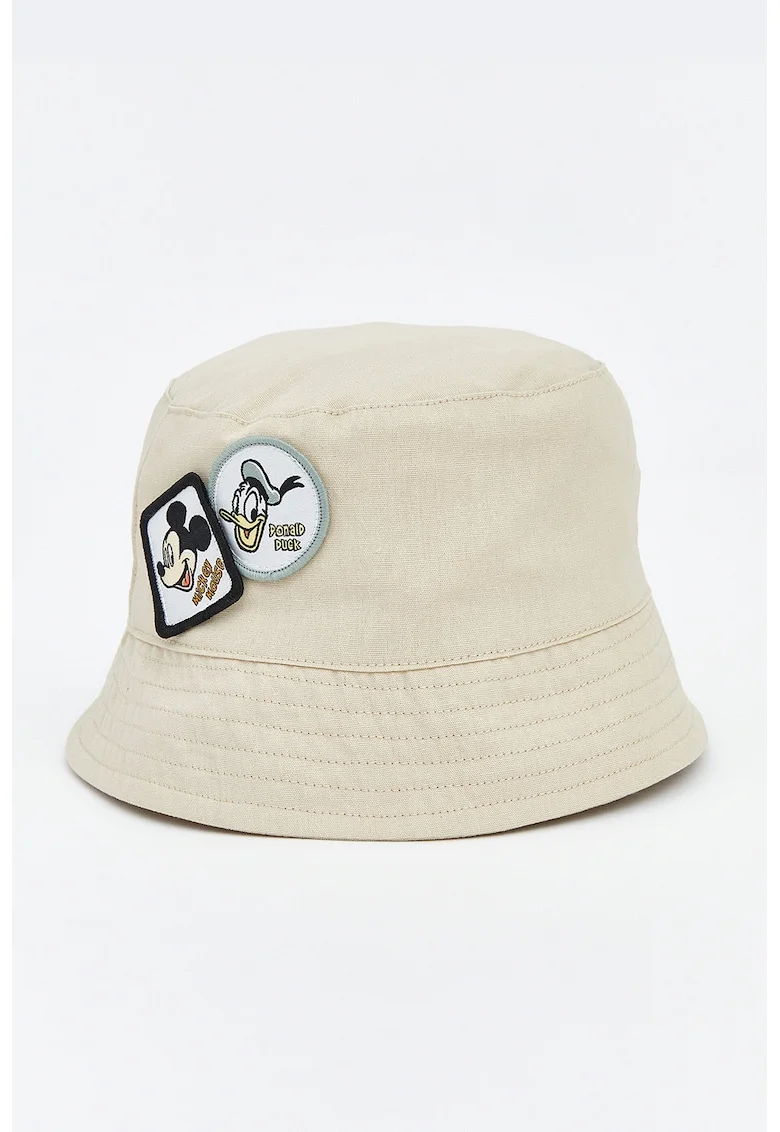 Palarie bucket cu aplicatie Mickey Mouse, Bej deschis