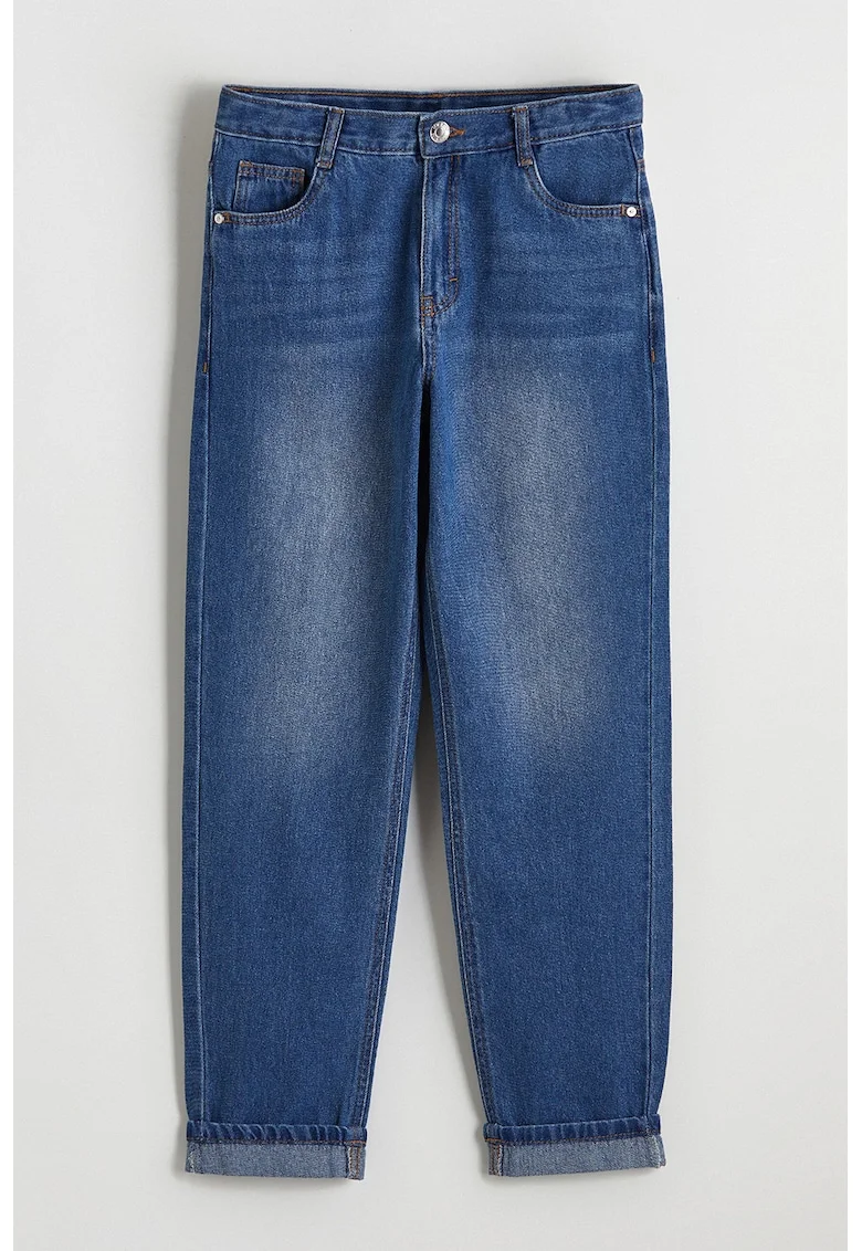 Blugi regular fit cu talie medie, Albastru