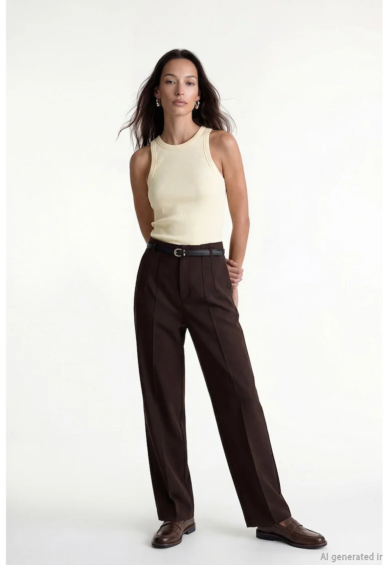 Top extra slim fit, Galben pal