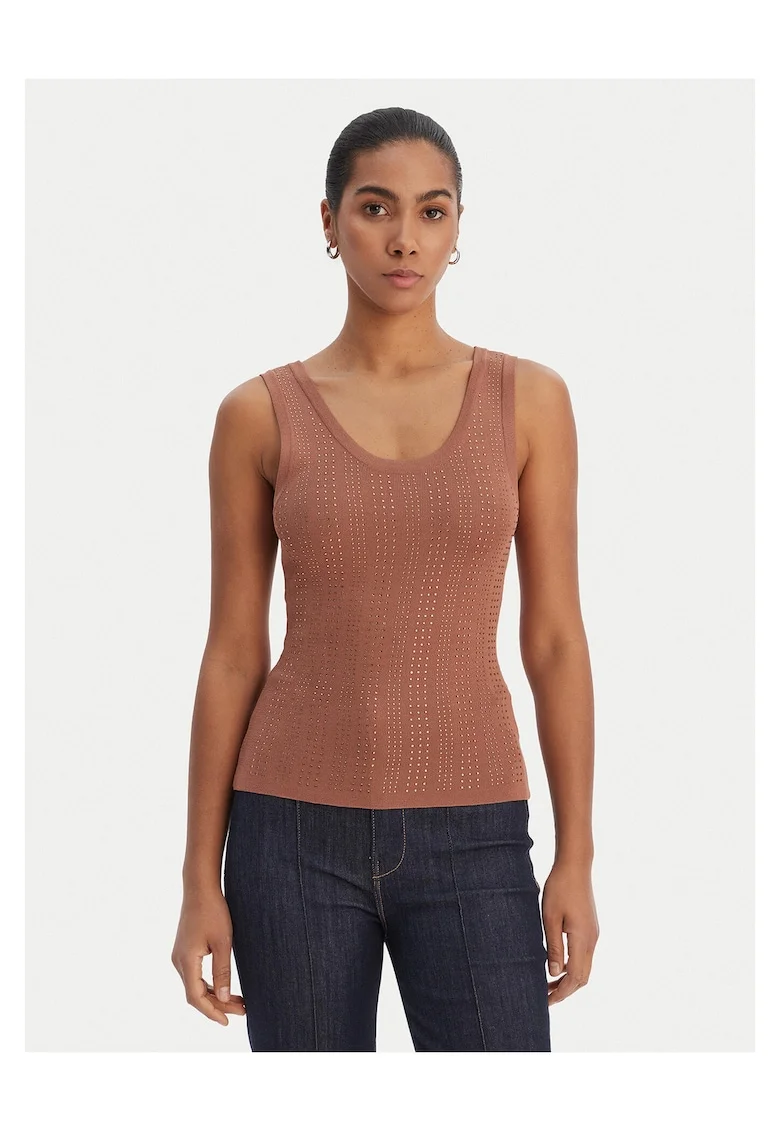 Top  slim fit, 65% viscoza, 35% poliamida, Maro