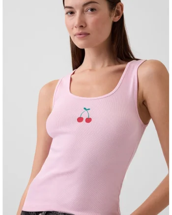 Top cu imprimeu, Rosu/Verde/Roz pastel