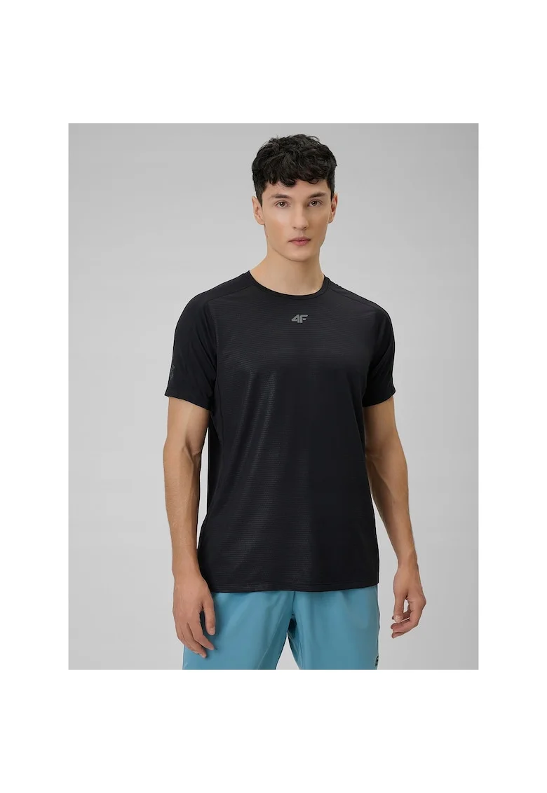 Tricou barbati  negru regular, uscare rapida, tehnologie 4F Dry