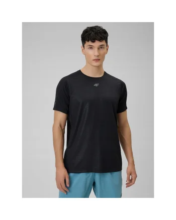 Tricou barbati  negru regular, uscare rapida, tehnologie 4F Dry