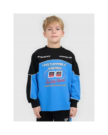 Bluza sport baieti JRSS26TSWSM2816-33S, 4F, Albastru/Negru
