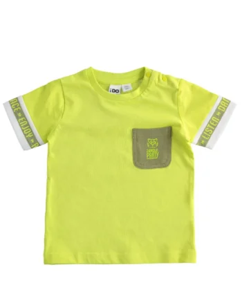 Tricou baieti iDO, bumbac 100%, verde neon, maneca scurta, Verde neon