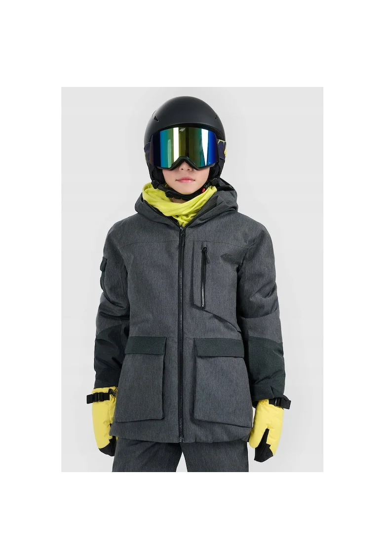 Geaca de schi copii  neagra, poliester,