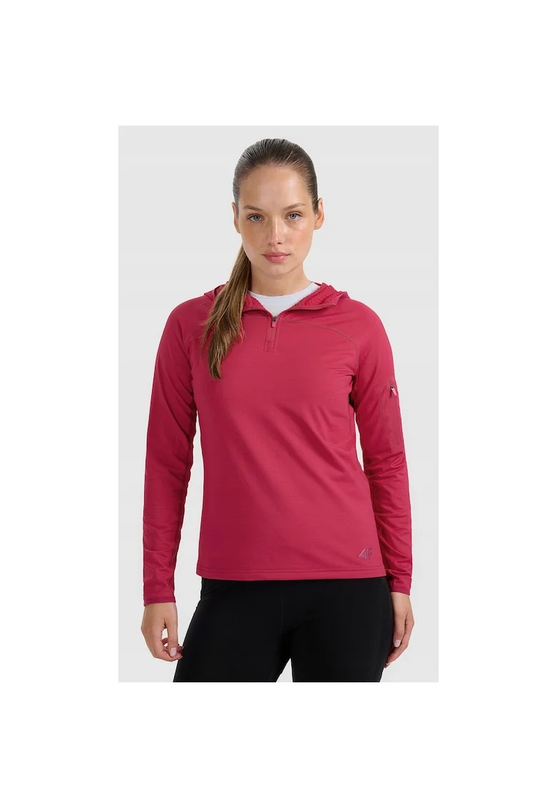 Hanorac sport dama,  trekking, uscare rapida, roz, poliester
