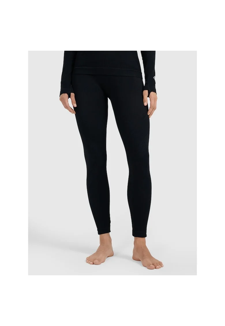 Pantaloni sport dama  lenjerie termoactiva fara cusaturi, negru, poliamidadwqf, Negru