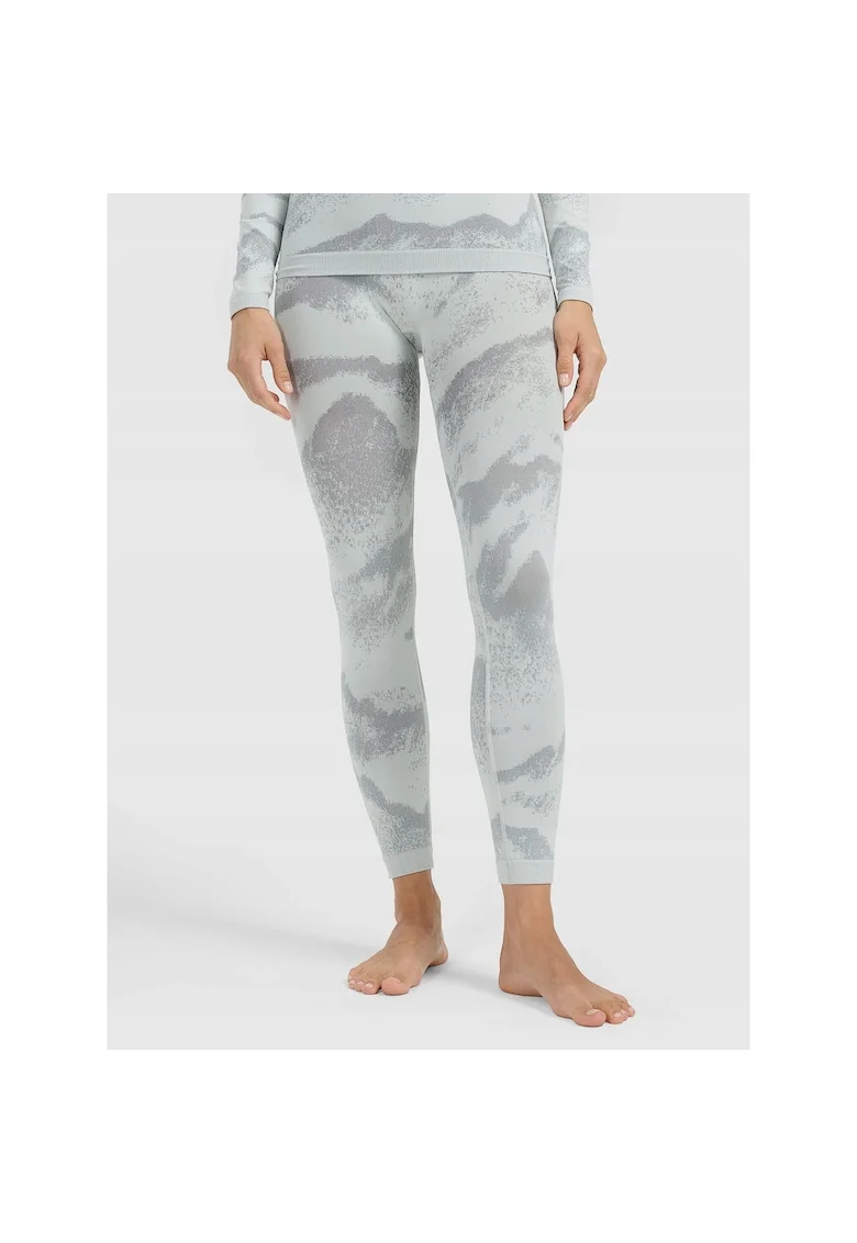 Pantaloni sport dama,  lenjerie termoactiva fara cusaturi, alb, poliamidwqfda, Alb