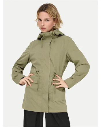 Geaca dama,  parka, fermoar, verde, poliester reciclat