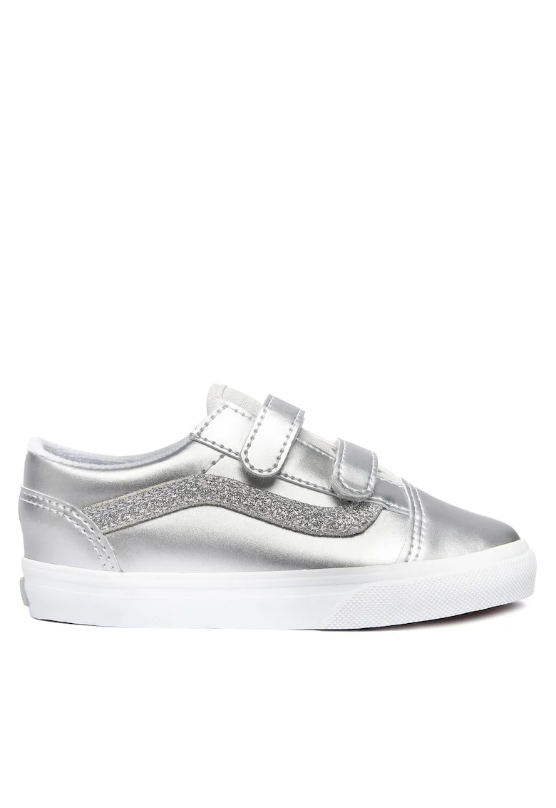 Pantofi copii,  Old Skool piele ecologica, gri argintiu, Argintiu