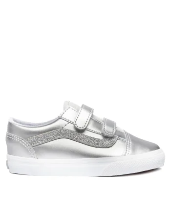 Pantofi copii,  Old Skool piele ecologica, gri argintiu, Argintiu