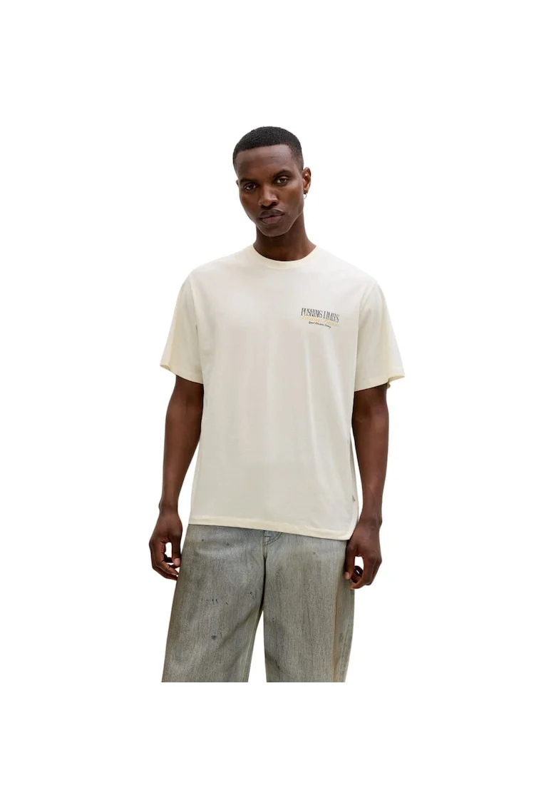 Tricou JACK &JONES Watercolour SS Crew Neck 58643, Bej