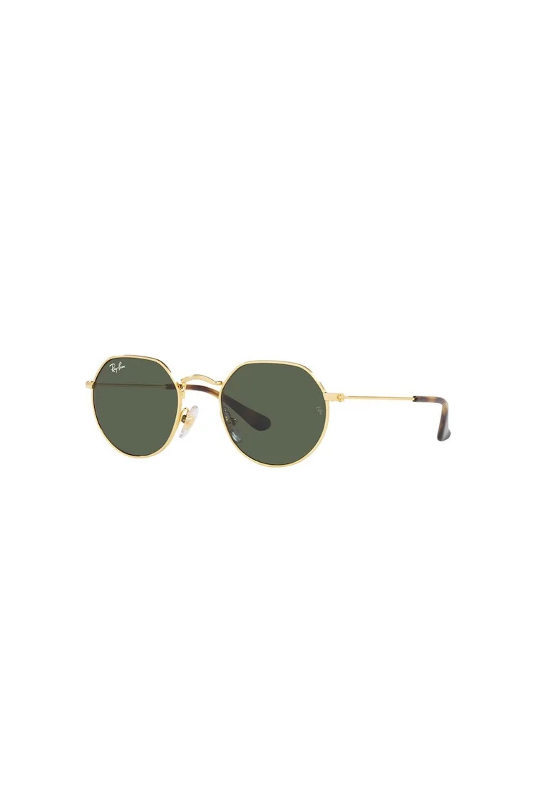 Ochelari de soare rotunzi cu rama metalica Jack, Auriu/Maro