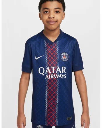Tricou cu logo, pentru fotbal PSG, Rosu/Bleumarin
