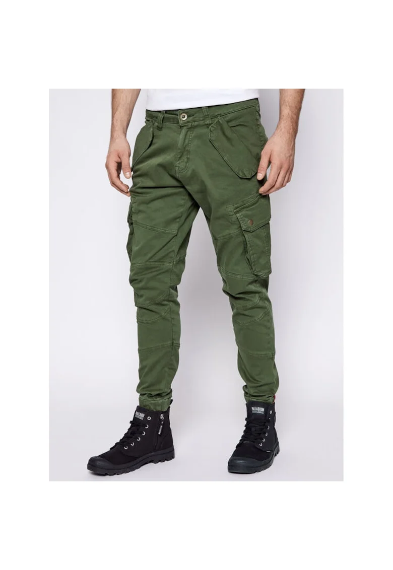 Pantaloni sport barbati,  bumbac, verde, 98% bumbac, 2% elastan, 29