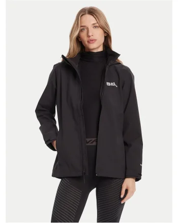Geaca outdoor dama,  poliester reciclat, negru,