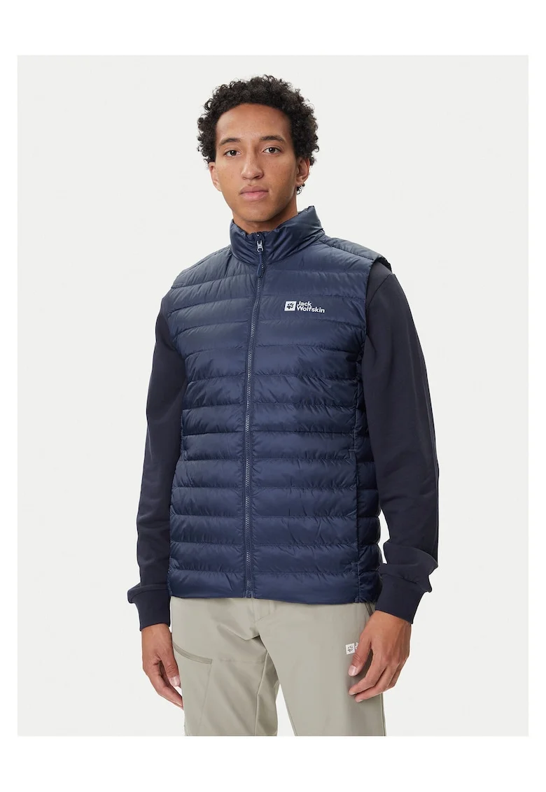 Geaca barbati,  fermoar, bleumarin, poliester reciclat