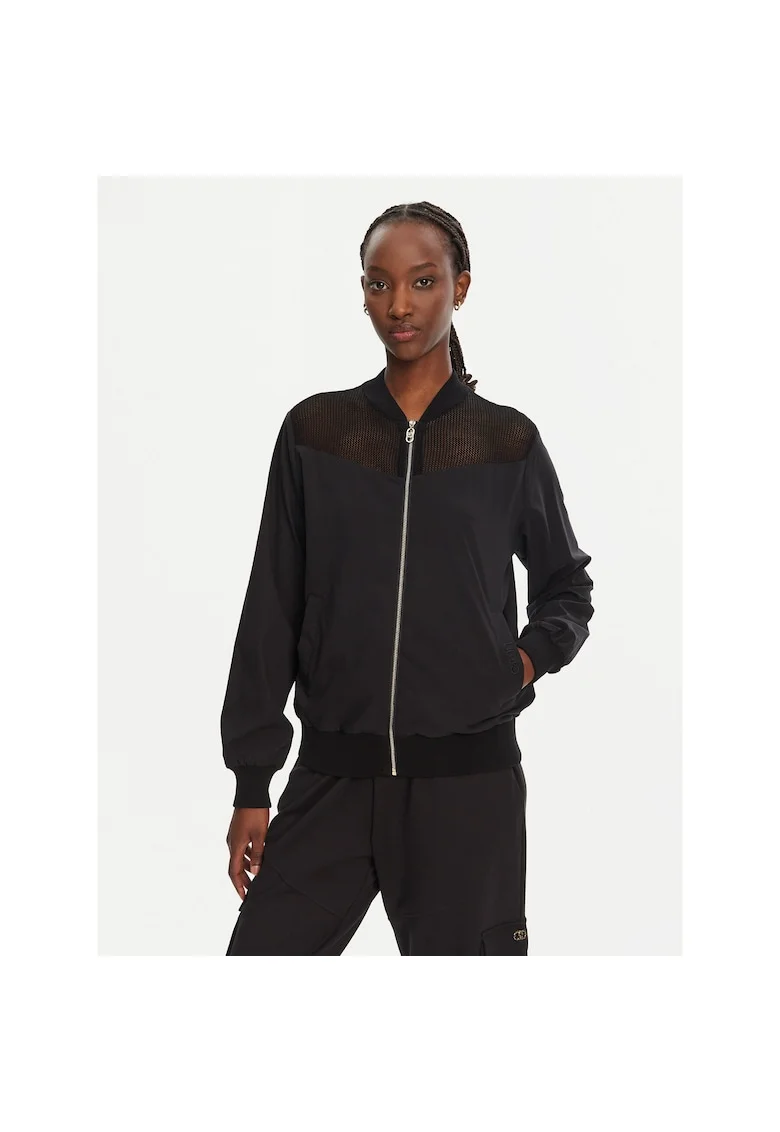 Hanorac sport dama,  fermoar, negru, poliester