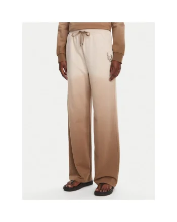 Pantaloni sport dama,  bumbac, bej, maro, Maro/Bej