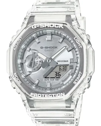 Ceas cu o curea din rasina G-Shock, Transparent