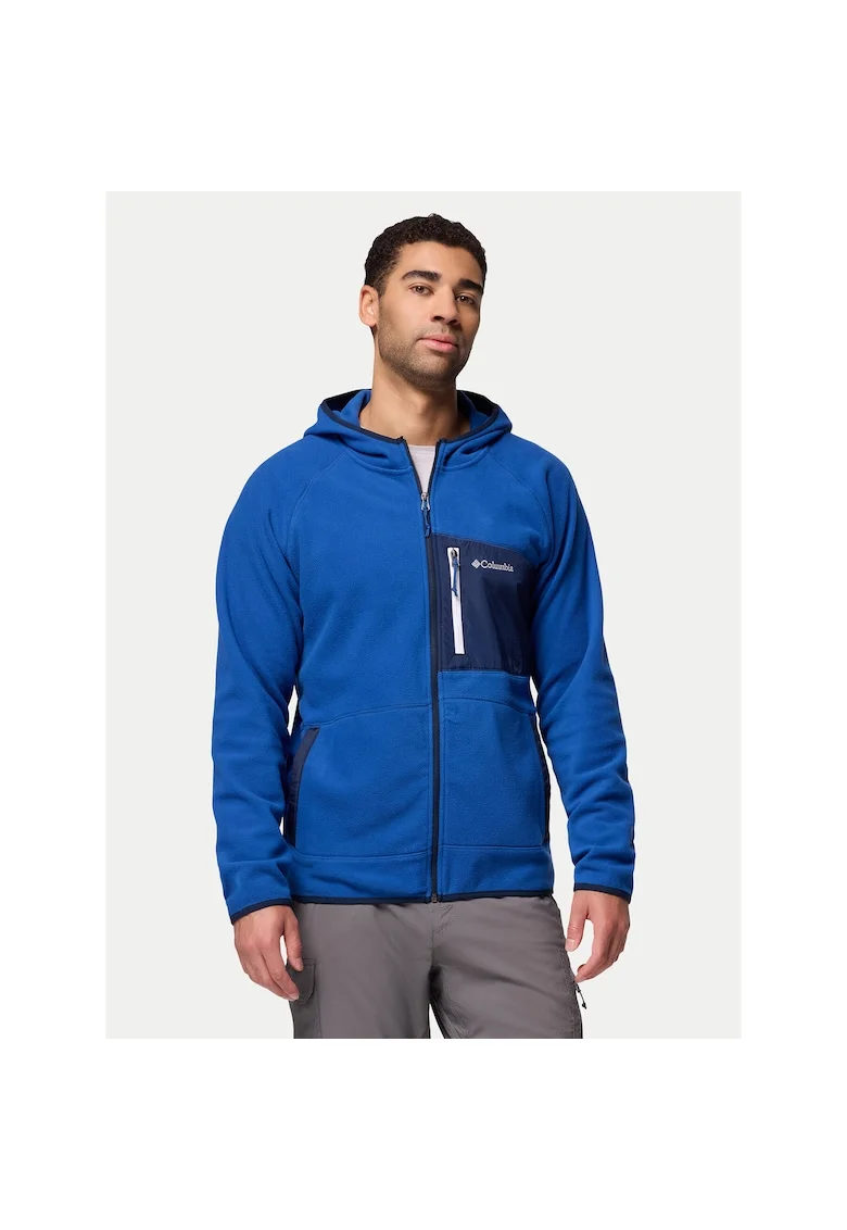 Jacheta sport barbati,  fermoar, albastru, poliester reciclat, XL