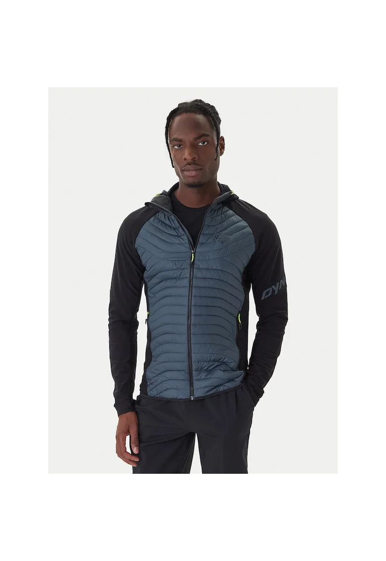 Geaca outdoor barbati,  poliamida reciclata, negru, fermoar,