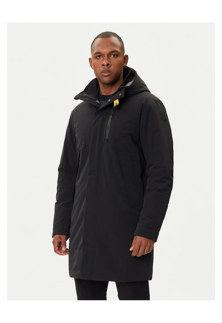 Geaca de iarna barbati,  neagra, fermoar, buzunare cu fermoar,