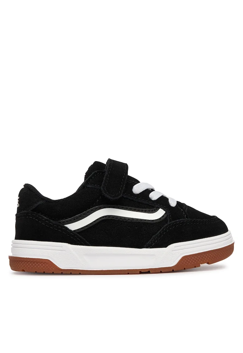 Pantofi sport copii,  piele naturala, negru/alb, sistem inchidere Velcro