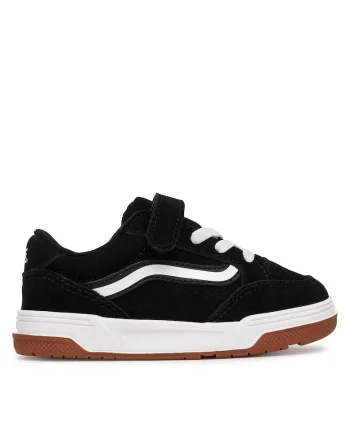 Pantofi sport copii,  piele naturala, negru/alb, sistem inchidere Velcro